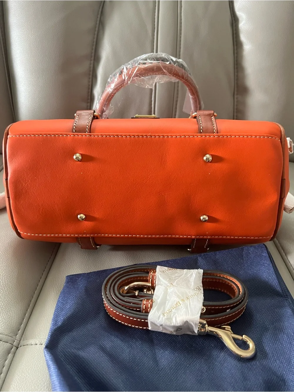 Dooney and Bourke Penrose Satchel Orange